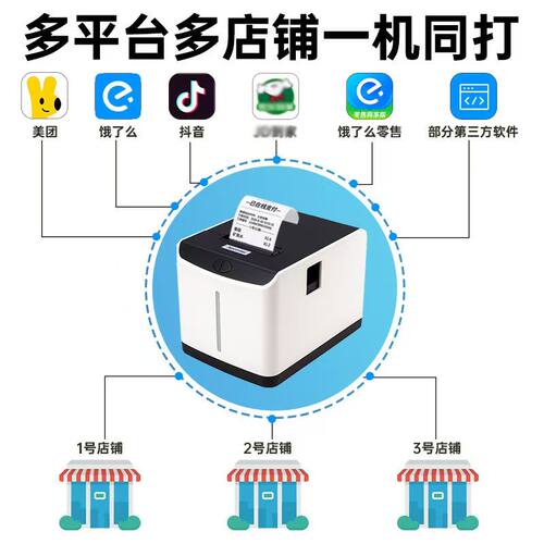 芯烨XP-T271U美团淘宝闪购饿了么京东外卖云打印奶茶店热敏标签机 - 图1
