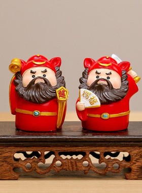 中式五路财神小神仙家居书柜桌面摆件玄关装饰品伴手礼福气财神爷