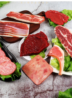 仿真生鲜三文鱼牛排西冷牛扒模型假羊肉道具牛羊肉卷装饰样板摆设