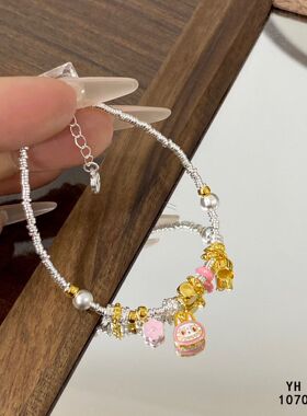 纯银拉布布手链/好运连连/吉祥美好/雪花银傣家熟银食用银