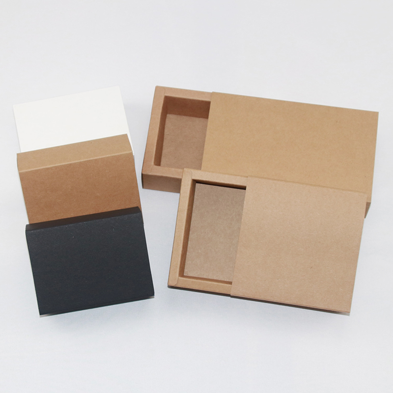 牛皮纸抽屉盒纸盒茶叶包装盒定制长方形阿胶糕毛巾礼盒花茶礼品盒 - 图0