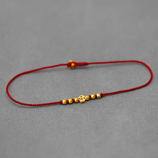 Hand-woven ultra-fine good luck red rope made of pure money and money