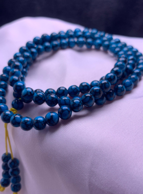 天然绿松石乌兰花串珠项链