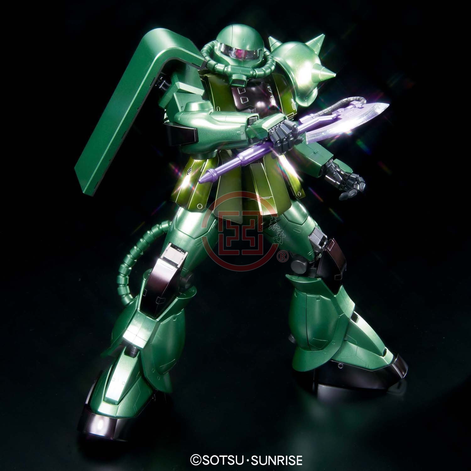 现货日本万代 30周年限定 PG绿扎古 ZAKU II量产型金属电镀版-图1