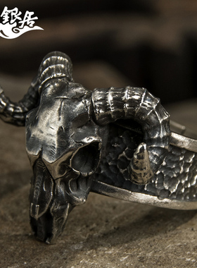 原创个性属相戒指复古银饰