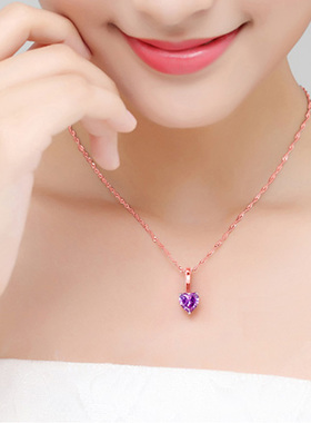 玫瑰金项链925银18k细彩金彩银