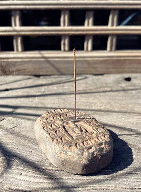 山西云冈石窟文创礼品复古非遗砖雕瓦当残佛一号镇纸香插壶盖置