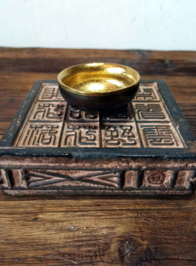 浮雕茶台底座复古风摆件佛像