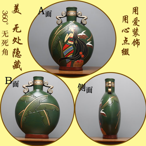 中国云南民族风丽江特色装饰品纪念品手工艺品轻奢玄关博古架摆件 - 图0