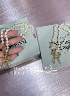 VIVIENNE WESTWOOD西太后土星MONETTE限定珍珠小鹿项链男女款百搭