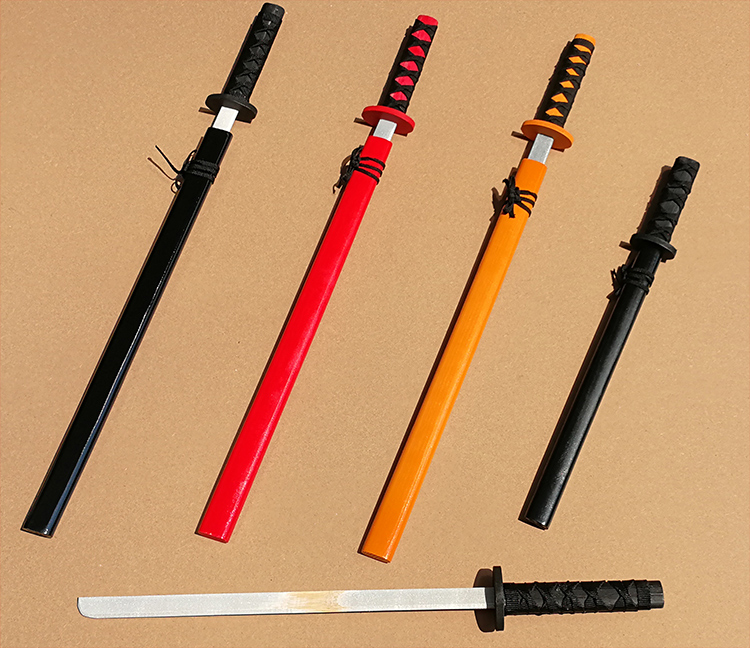 儿童刀剑玩具武士木刀cos动漫刀剑木质刀木刀木剑带鞘木质未开刃
