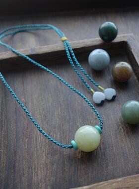 小圆满和田玉珠链复古文艺颈链