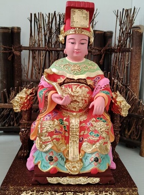 桧木雕妈祖神像天后娘娘