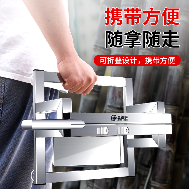 切甘蔗架子刀切节机削皮切段一体机刨皮切断块闸铡刀切甘蔗的机器 - 图3