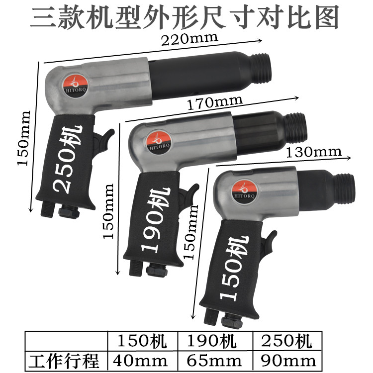 台湾海力气铲风铲150气动铲刀气锤工具风锤强力冲击气镐190 250mm - 图0