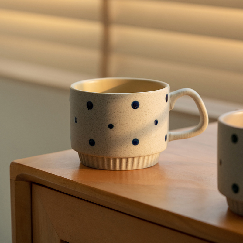杯子马克杯家用复古陶瓷釉下彩女生高颜值创意设计感咖啡杯办公室 - 图1