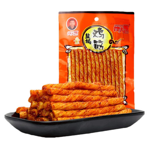 馋大嘴巴盐焗素鸡筋32g*10包湖南特产辣条麻辣棒零食小吃礼包面筋 - 图1