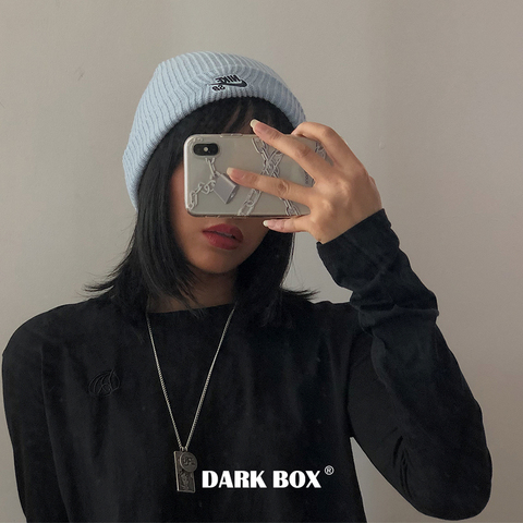 DARK BOX 钢制复古hiphop港风街头毛衣项链封帆FF同款男女字母