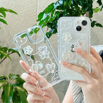 Transparent Cubic Cubs apply 15pro Apple 14promax mobile phone shell iphone15 female section 13 12 silicone gel