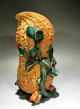 中式花瓶植物花生摆件