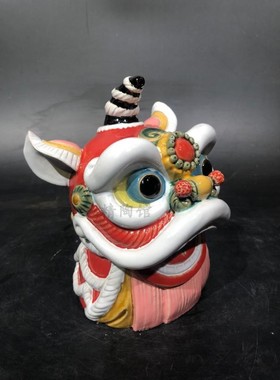 石湾陶瓷工艺品公仔家居装饰品礼品客厅书房开张摆件狮头摆件促销