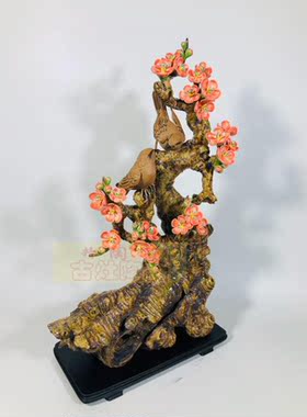 陶瓷石湾公仔喜上眉梢仿真工艺品