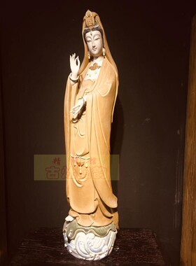 石湾公仔摆件陶瓷观音慈航普渡
