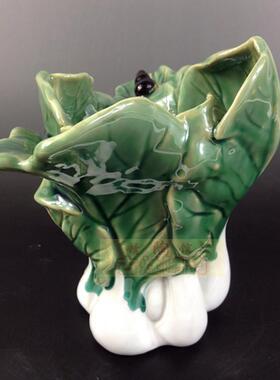 陶瓷工艺品石湾公仔家居装饰品礼品客厅花瓶摆件大白菜小旺盛促销