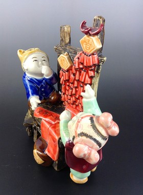 陶瓷石湾公仔风水喜庆迎春工艺品