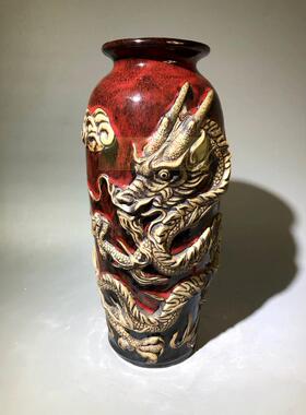 招财客厅摆件龙飞凤舞大花瓶