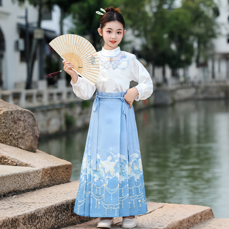女童马面套装明制汉服儿童中国风古装学生日常穿搭超仙古风演出服,淘宝优惠券,粉丝福利购,淘宝优惠卷