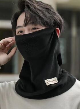 冬季新款保暖面罩女骑行滑雪防风护脸围脖鹿绒脖套防寒面罩秋冬