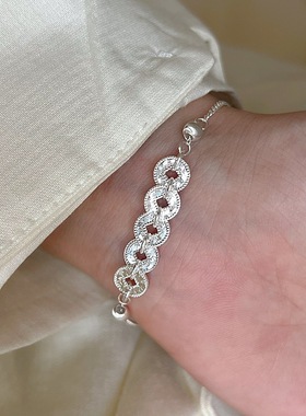 甜酷碎冰冰五帝铜钱手链女简约时尚气质个性百搭手环ins风手饰潮