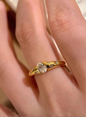 星光璀璨满天星戒指女精致优雅个性百搭S925镀银开口指环食指戒潮