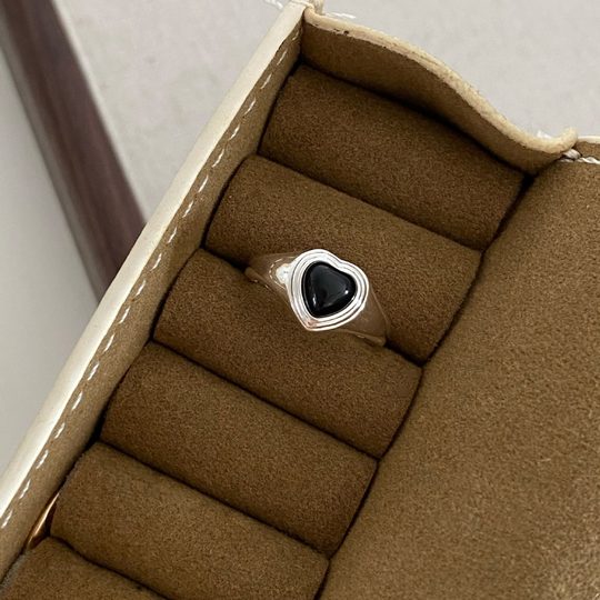 Dos piezas de anillos abiertos versátiles para mujer, anillos S925 de amor de plata rotos elásticos modernos y personalizados apilados por celebridades de Internet