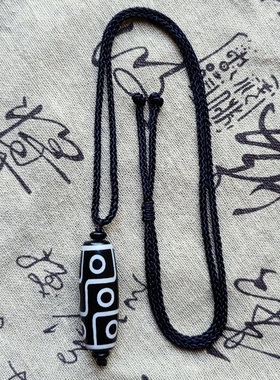 黑色玛瑙九眼天珠项链男士吊坠