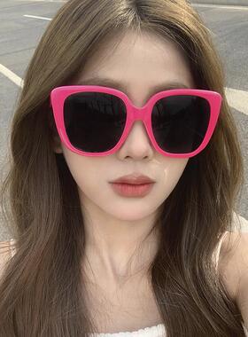 y2k玫红色太阳眼镜女高级感韩国时尚街头ins覆古夏季抗UV太阳眼镜