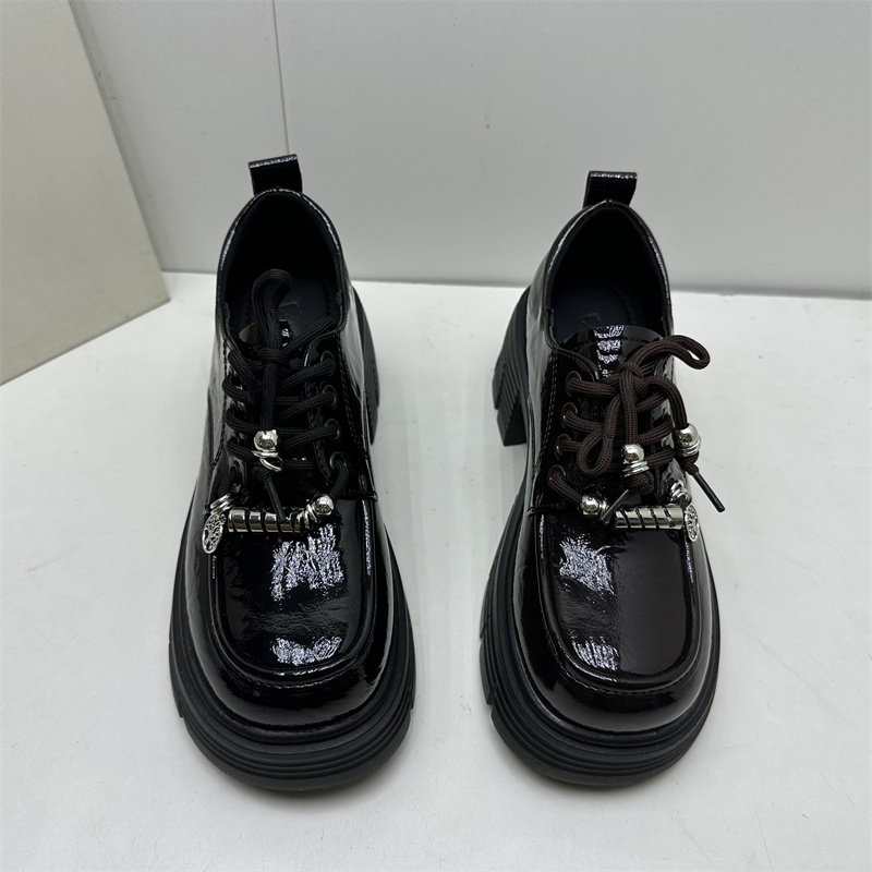 2026春季新款英伦风厚底乐福鞋女漆皮系带粗跟深口单鞋百搭小皮鞋,淘宝优惠券,粉丝福利购,淘宝优惠卷