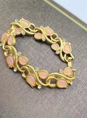 耳饰女高级感 西洋首饰套装 郁金香花朵手链清新法式镀金项链手链