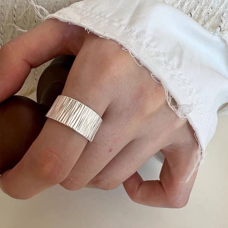 Earrings for women, women's high-end niche index finger rings (more pieces for more discounts) 925 sterling silver irregular geometric ring