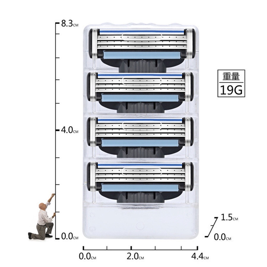 德国进口吉利升无痕3剃须刀男士手动刮胡刀三层通用刀片刀头 - 图2