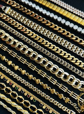 美国男女素金水晶Fashion