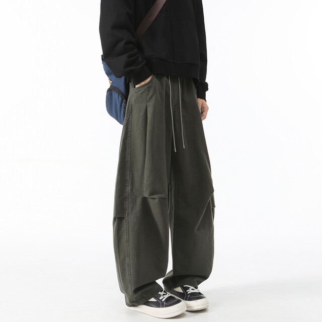Spring and Autumn 300g Heavyweight Japanese Workwear Wide Leg Pants for Men