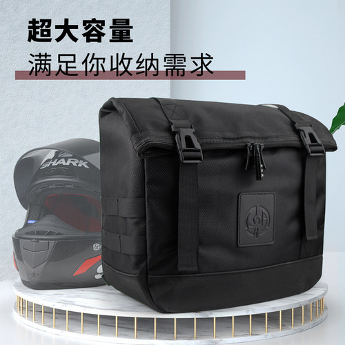 凯旋T100 T120 BOBBER速度大师改装快拆真皮边包边箱防水侧包 - 图1