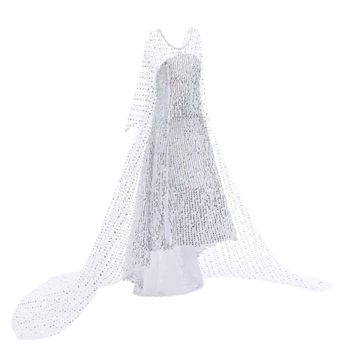 Детское платье, наряд маленькой принцессы, длинная летняя белая юбка, «Холодное сердце»