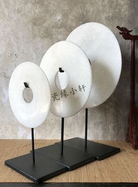 白色玄关软装配饰平安扣家居摆设