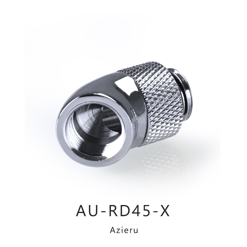 Azieru AU-RD45-X 银色水冷散热 45度旋转接头 - 图0