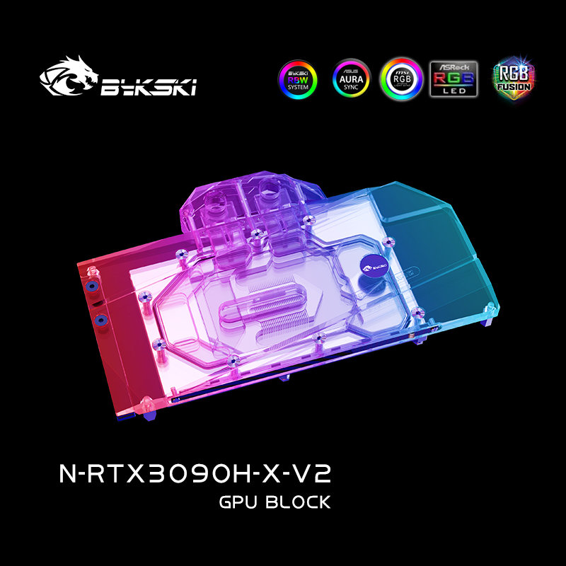 Bykski N-RTX3090H-X-V2 NVIDIA公版RTX3090/3080显卡冷头散热器-图2