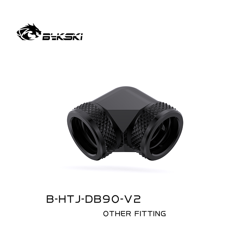 Bykski B-HTJ-DB90-V2 精品钻石纹90度双头快拧G1/4螺纹4层密封圈 - 图1