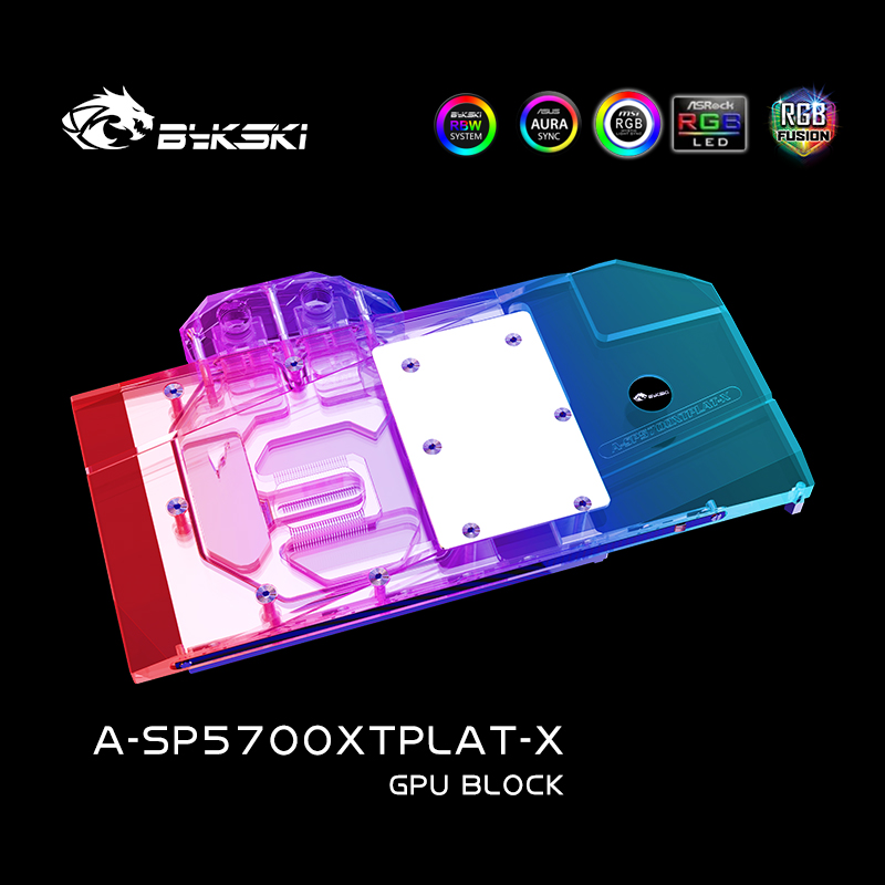 Bykski A-SP5700XTPLAT-X显卡水冷头蓝宝石 RX5700XT超白金-图2